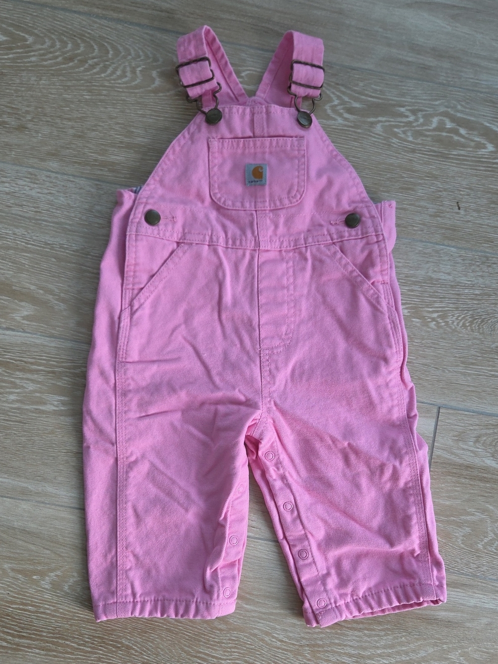 Carhartt Pink Baby Flannel lined Overalls 9M